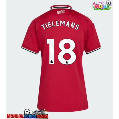 Camiseta Manchester United Youri Tielemans #18 Primera Equipación Replica 2026-27 para mujer mangas cortas